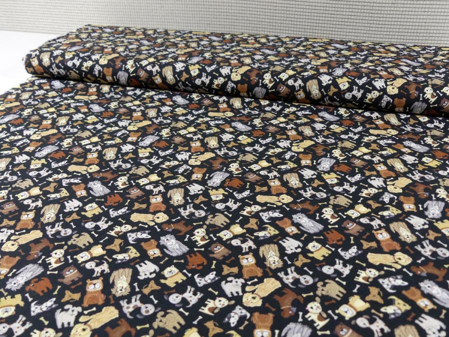 Preview: Baumwollstoff kleine Hunde Patchwork